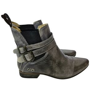 Bed Stu Ravine Booties Grey Rustic Natural Leather 6.5
